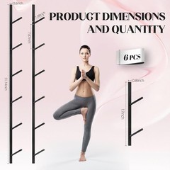 Yoga Mat Storage Rack, Wall Mount Yoga Mat Holder, 6 Tier Yoga Mat Stand,