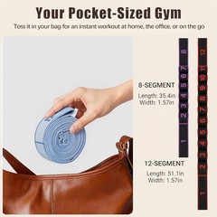 Resistance Bands for Working Out, Numbered Fabric Exercise Bands 12 Loops Pink
