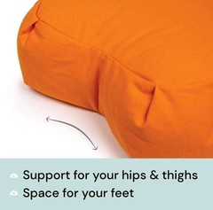 Meditation Cushion Buckwheat Husk Filled Crescent Floor Pillow Yoga Seat Zafu