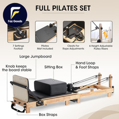 Pilates Reformer 92″ Wooden Pilates Reformer Machine with Springs Pilates Machin