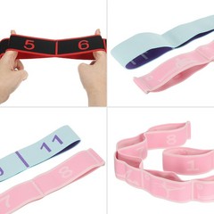 43.3 Inch 1 Pcs Exercise Bands Yoga Stretching Strap Latin Elastic Light Pink