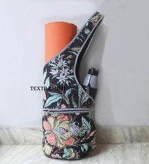 Handmade Cotton Yoga Mat Carrier Quilted Floral Print Sling Shoulder Bag