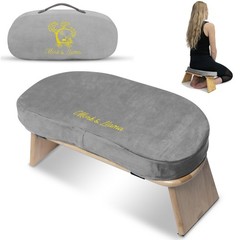 Meditation Bench – Kneeling Bamboo Bench with Foldable Legs & Cushion — Perfe…