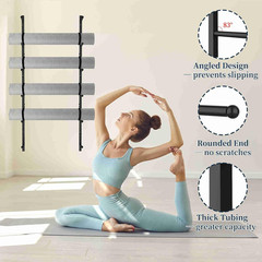 Yoga Mat Holder Wall Mount with 12 Straps, 6 Tier Metal Yoga Mat Storage Rack Ho