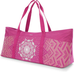 Yoga Mat Bag, Extra Large Canvas Gym Bag with Waterproof Pocket Metal Zipper, Fi