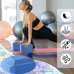 20 Pack Non-Slip Yoga Blocks & Straps – EVA Foam with Metal D-Ring for Gym Worko