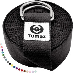 Tumaz Yoga Strap/Stretch Bands [15+ Colors, 6/8/10 Feet Options] with Extra Safe