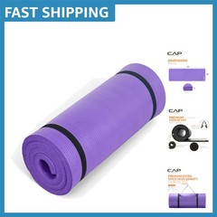 Extra Thick 1-Inch High Density Exercise Mat with Strap – Ideal for Yoga & More