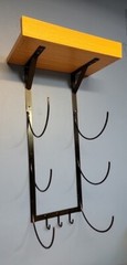 Yoga Mat Holder Wall Mount Organizer with Hooks and Shelves