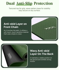 Thick 6mm Non-Slip Yoga Mat with Alignment Lines, 72″x24″, Carry Bag Included