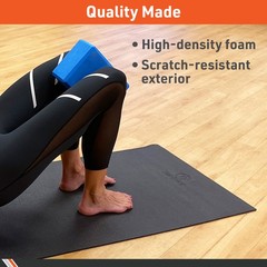 Body Sport Yoga Block, Blue, 3-Inch x 6-Inch x 9-Inch – High Density Foam Blocks
