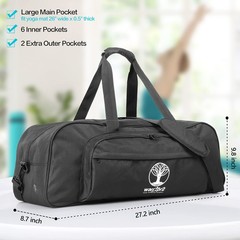 Yoga Mat Bag Carrier with 8-Pocket & Wet Pocket, Vent | Large Yoga Mat Holder…