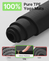 Large Yoga Mat (75 * 52 * 1/2Inch),Extra Wide TPE Exercise Mat,Non-Slip Workout