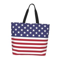 Cute Flag Tote Bag for Women and Men Reusable Shoulder One Size Usa Flag E