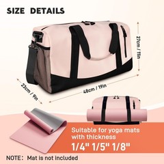 Gym Workout Yoga Mat Tote Bag Water Bottle Wet Dry Pocket Pilates Carrier