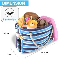 Large Beach Bag Women,Beach Bags Waterproof Sandproof with Zipper Wet Blue