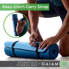Gaiam Yoga Mat, Pilates & Exercise Mat, Thick /” (10Mm) Workout Mat with Easy-Ci
