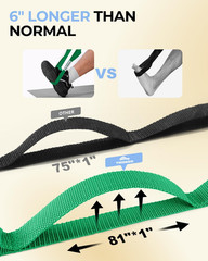 Stretching Strap with Loops & Leg Lifter, Non-Elastic Pt-Style Physical Therapy