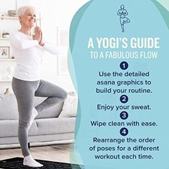Fitness Yoga Mat Non-Slip Exercise Mat with 70 Yoga Poses for Pilates Workout