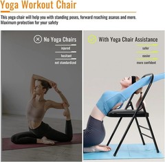 Yoga Auxiliary Chair – Backless, Relieve Neck & Back Pain, Abs & Core Trainin…