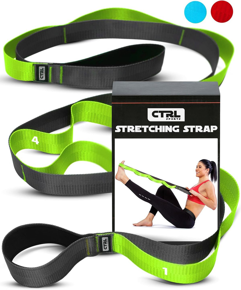 Stretching Strap with Loops – Non Elastic Stretch Band for Physical Therapy, Yog