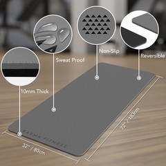 Large Exercise Mat – Extra Thick 10mm Workout Mat (72″x32″) – Non-Slip TPE Yo…