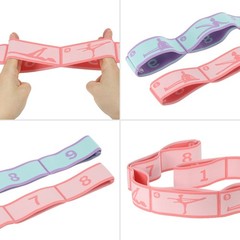 45.3 Inch Exercise Bands Yoga Stretching Strap Latin Elastic Dance Blue/Purple