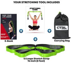 Stretching Strap with Loops – Non Elastic Stretch Band for Physical Therapy Y…