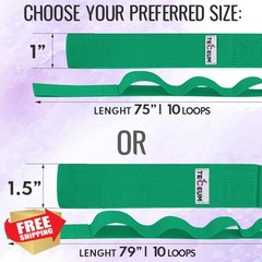 TECEUM Stretching Strap Green 1″ Wide 10 Loops