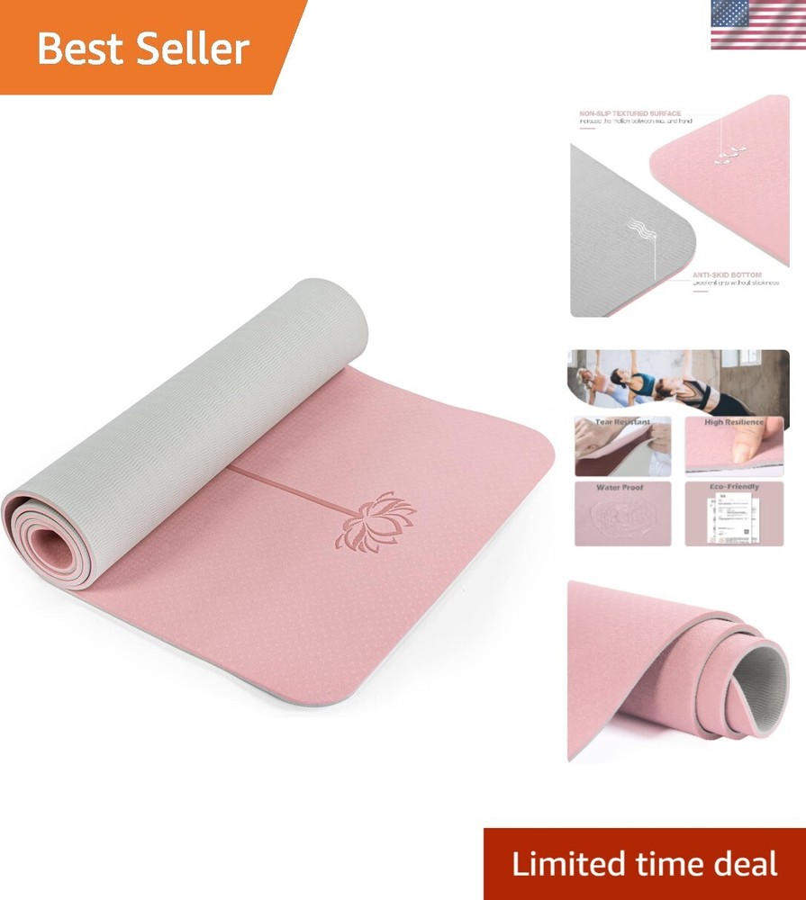 Lightweight Anti-Tear Pilates Mat – Double-Sided Non-Slip 1/4″ Thick Design