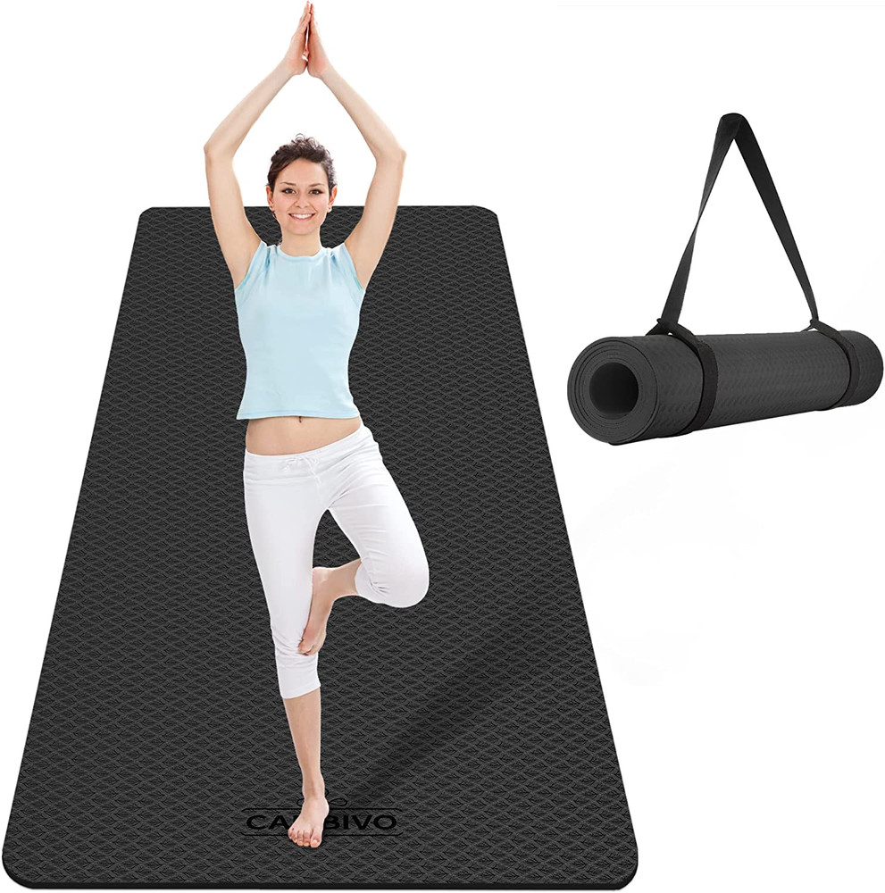 Extra Wide Non-Slip Yoga Mat for Men & Women – 72″/84″x32″x1/4″ TPE Fitness Mat