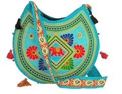 Tribe Azure Women Hippie Sling Handmade Crossbody Bag Boho Chic Patchwork