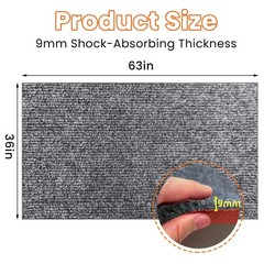 9mm Thickened Under Washing Machine Mat 63″ L x 36″ W Shock Absorbing Noise R…