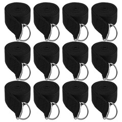 12 Pack Yoga Straps for Stretching, 6 Ft Black Exercise Bands with Adjustable…