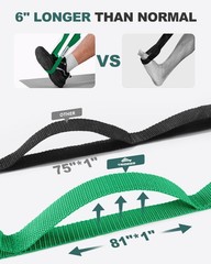 Stretching Strap with Loops & Leg Lifter, Non-Elastic PT-Style Physical Therapy