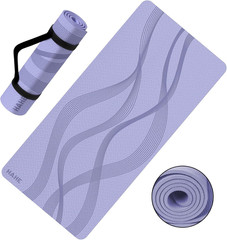 Yoga Mat High Density Exercise Mat, 76″x32″x0.27″Thick Wide & Large Yoga Mat for