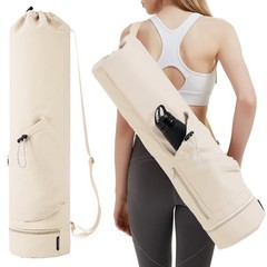 Yoga Mat Bag with Water Bottle Pocket and Bottom Wet Pocket, Exercise Yoga Ma…