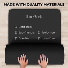 HemingWeigh 1/2-Inch Extra Thick High Density Exercise Yoga Mat & Carrying Strap