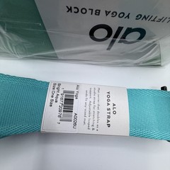 Alo Yoga Uplifting Yoga Block Set of 2 With 1 Matching Strap Aqua Green NWT NEW