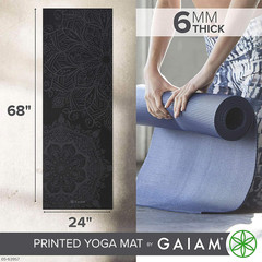 Gaiam Yoga Mat – Premium 6Mm Print Extra Thick Non Slip Exercise & Fitness Mat f