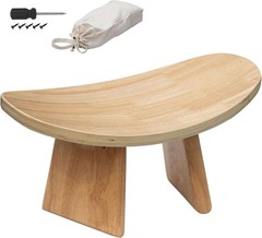 Ergonomic Wooden Meditation Bench for Seiza & Yoga Practice – Natural Portable K
