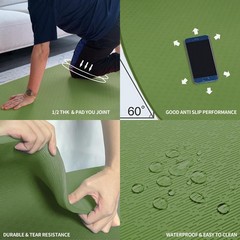 Large 1/2″ Thick TPE Yoga Mat 72″x48″ Green – Superior Comfort Non-Slip Gym