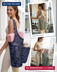 sportsnew Yoga Mat Bag for Women with Drawstring Pocket & Inner Pocket, Large Op