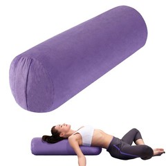 Round Yoga Pillow, Cylindrical Yoga Bolster Pillow with Washable Cover, Medit…