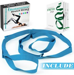 Durable 75” Yoga Stretch Strap with 10 Loops for Enhanced Flexibility & Support
