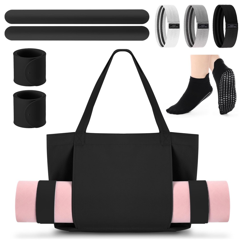 Yoga Bag Set for Women Including Yoga Mat Tote Bag, Booty Resistance Bands, N…