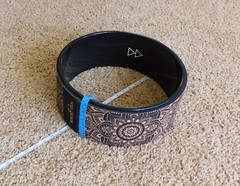 Cork Yoga Wheel by Yoga Design Lab (12.6 diameter), mandala black, New
