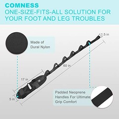 Foot and Calf Stretcher-Stretching Strap For Plantar Fasciitis , Heel Black