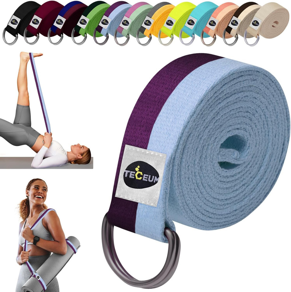 correa de yoga y tapete algodon ajustable estiramiento de pilates ejercicio 1
