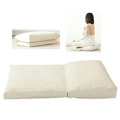 Meditation Cushion,Meditation Pillow and Zabuton 2-in-1 service H：9cm White